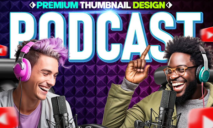 I will design professional podcast youtube thumbnail