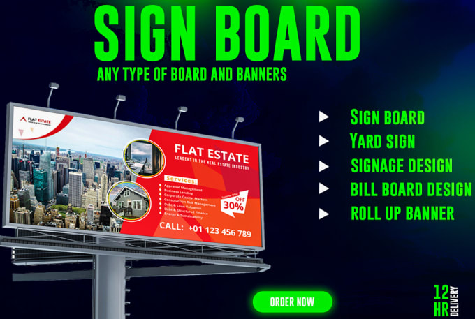 I will design billboard, signage, outdoor, vinyl, roller banner