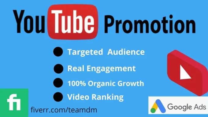 I will do youtube video promotion use most organic method google adword