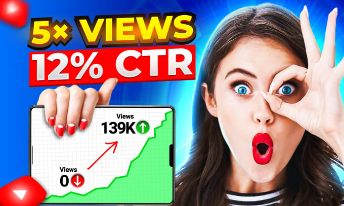 I will design eye catchy clickbait youtube thumbnails in 1 hour