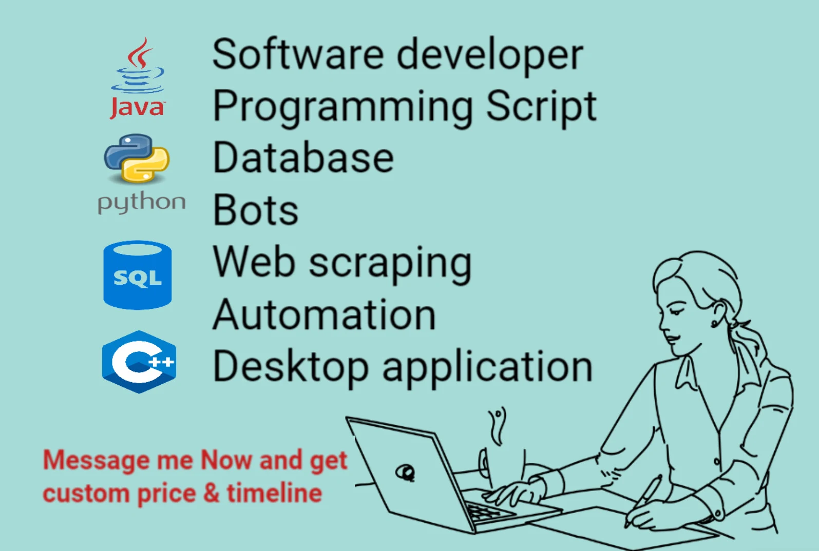 I will script java python bot c cpp sql database coding programming project developer