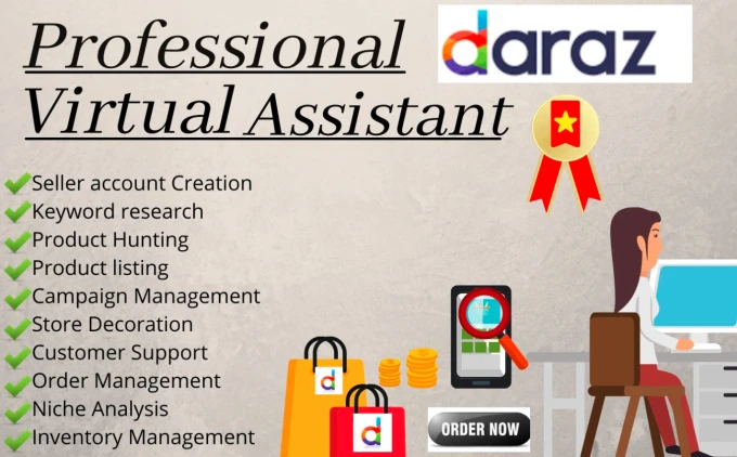 I will be your daraz virtual assistant VA hunting to ranking