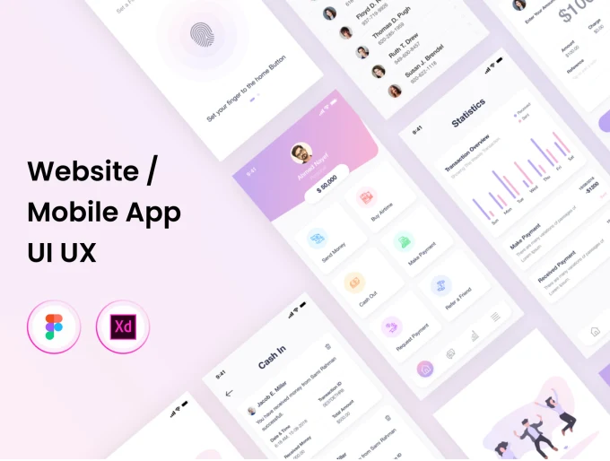 I will do mobile app ui ux design and website ui ux design on figma