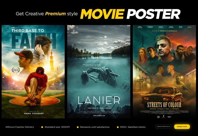 I will design a professional movie poster, film poster, poster