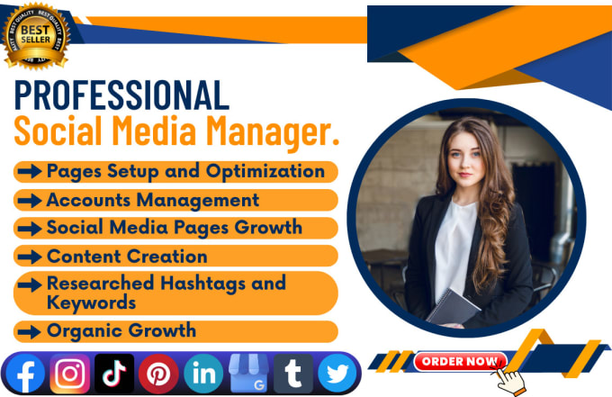 I will be your social media marketing manager and personal assistant